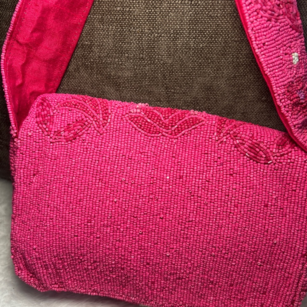 BCBGMaxAzria Pink Beaded Floral Bag - Picture 4 of 11